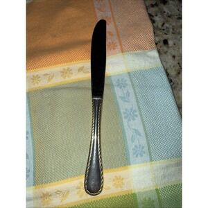 Gorham Stainless GOLDEN BELMONT RIBBON EDGE Dinner Knife Korea 18/8 Flatware4568